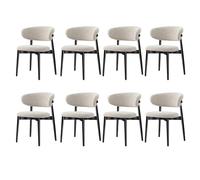 Sillas comedor nogal, silla cocina tapizada en tela lino, silla ocio sin brazos estilo rústico vintage, perfecta para cocina,bar o sala estar, cómoda E,8PCS