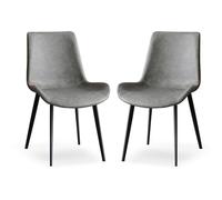 Sillas Comedor Pack 2, Sillas Cocina Tapizadas Modernas de Mediados de Siglo con Patas Resistentes de Acero al Carbono para Comedor, Sala de Estar y Oficina en Casa(Gray)