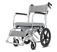 Sillas con inodoro para ducha con ruedas, asiento acolchado para transporte con inodoro para silla de ruedas liviana con frenos para discapacitados, ancianos, heridos y discapacita
