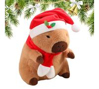 Sillas de Animal de Peluche Capybara, Juguete de Peluche Capybara - Cojín de Almohada de Peluche Animal Lindo Sombrero de Santa Claus - Decoración del Hogar para Jardines de, Juguete de