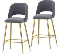 Sillas de Bar con Capó en Algodón para Cocina y Mesada (Gris 65cm)