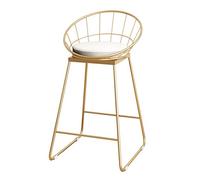 Sillas de Bar Reposapiés Taburetes nórdicos Silla del Comedor Acolchado tapizado Piernas de Hierro Forjado de Oro Taburetes de Bar para la Cocina casera de la Sala de Estar. Carga Máxima 200kg