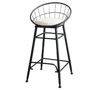 Sillas de bares de taburetes Toturos de decoración de contadores de restaurantes en el hogar, con superficie blanca y reposapiés reforzado (tamaño: 75 cm, color: dorado) (negro 65 cm) Made in China
