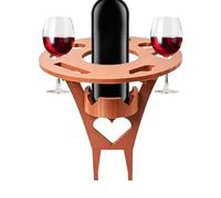 Sillas de camping - 25 x 25 x 35 cm Silla de picnic portátil plegable Mesa de playa poliláctica Bandeja compacta para aperitivos y vino con soporte para vasos | Mesa plegable de camping ajustable para