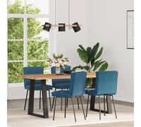 Sillas de Comedor 4 Unidades Terciopelo Azul - Set de Sillas Elegantes para Comedor y Sala con Estructura Metal y Madera, Asiento Acolchado Cómodo para Hogar Moderno