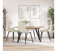 Sillas de Comedor 4 Unidades Terciopelo Blanco Crema, Sillas Elegantes Minimalistas con Tapicería Suave, Patas de Metal Estables para Comedor Cocina Sala