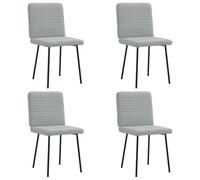 Sillas de Comedor 4 Unidades Terciopelo Gris Claro, Acogedoras con Estructura Robusta Metal y Madera para Comedor Sala de Estar, Set de 4 Sillas Elegantes con Asiento Espuma Confortable