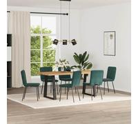 Sillas de Comedor 6 Unidades Terciopelo Verde Oscuro, de Modernas con Estructura Metal y Madera, Conjunto de Sillas Elegantes para Comedor Sala de Estar, Cómodas y Estables