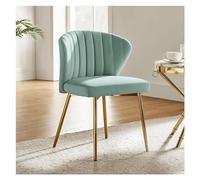 sillas de Comedor Acolchadas Silla de Comedor Terciopelo, Silla tocador pequeña y Moderna con Respaldo, Patas Metal, Elegante Decorativa sin Brazos for Sala Estar(Sage)