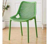 Sillas De Comedor Blancas Silla De Cocina Hueca con Respaldo Sillas Auxiliares De Plástico para Comedor Y Salón Silla Apilable Sin Brazos para Restaurante U Oficina(Groen)