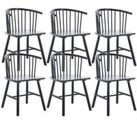 Sillas de comedor con brazos, construcción de madera maciza, estilo rústico y moderno de mediados de siglo, juego de 8 para comedor o cocina