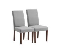 VASAGLE Sillas de Comedor, Taburetes para Cocina, Respaldo Alto, Juego de 2, Asiento Acolchado Grueso, 58 x 48 x 100 cm, Gris Paloma KDC158G01