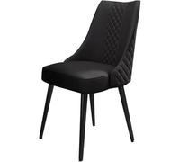 Sillas de Comedor de Cuero Artificial, sillas de Cocina Ligeras de Lujo, sillas de Comedor sin Brazos con Respaldo Alto y Patas de Madera Maciza.(Noir)