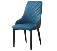 Sillas De Comedor De Cuero con Brazos Silla De Acento Moderno Minimalista Restaurante De Cuero Sillas Laterales con Patas De Metal para El Dormitorio, Oficina, Sala De Estar(Blauw)