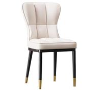 Sillas De Comedor De Cuero Silla De Acento Blanco Silla Sin Brazos De Respaldo De Café Tapizado De Cuero Moderno con Cojín Cómodo para Oficina, Dormitorio, Cocina(Bianco,A)