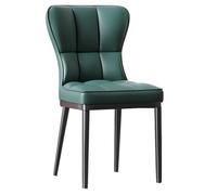 Sillas De Comedor De Cuero Silla De Acento Blanco Silla Sin Brazos De Respaldo De Café Tapizado De Cuero Moderno con Cojín Cómodo para Oficina, Dormitorio, Cocina(Groen,B)