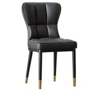 Sillas De Comedor De Cuero Silla De Acento Blanco Silla Sin Brazos De Respaldo De Café Tapizado De Cuero Moderno con Cojín Cómodo para Oficina, Dormitorio, Cocina(Nero,A)