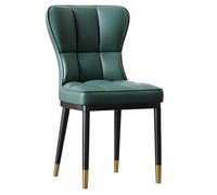 Sillas De Comedor De Cuero Silla De Acento Blanco Silla Sin Brazos De Respaldo De Café Tapizado De Cuero Moderno con Cojín Cómodo para Oficina, Dormitorio, Cocina(Groen,A)