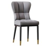 Sillas De Comedor De Cuero Silla De Acento Blanco Silla Sin Brazos De Respaldo De Café Tapizado De Cuero Moderno con Cojín Cómodo para Oficina, Dormitorio, Cocina(Dark Gray,A)