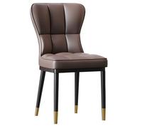 Sillas De Comedor De Cuero Silla De Acento Blanco Silla Sin Brazos De Respaldo De Café Tapizado De Cuero Moderno con Cojín Cómodo para Oficina, Dormitorio, Cocina(Bruin,A)