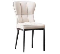 Sillas De Comedor De Cuero Silla De Acento Blanco Silla Sin Brazos De Respaldo De Café Tapizado De Cuero Moderno con Cojín Cómodo para Oficina, Dormitorio, Cocina(Bianco,B)