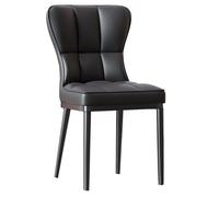 Sillas De Comedor De Cuero Silla De Acento Blanco Silla Sin Brazos De Respaldo De Café Tapizado De Cuero Moderno con Cojín Cómodo para Oficina, Dormitorio, Cocina(Nero,B)