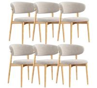 Sillas de comedor de madera maciza con cojín de lino y respaldo curvado, sillas de cocina tapizadas, silla de ocio individual para sala de estar, dormitorio, restaurante, color negro