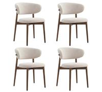 Sillas de comedor de madera maciza con cojín de lino y respaldo curvado, sillas de cocina tapizadas, silla de ocio individual para sala de estar, dormitorio, restaurante, color negro