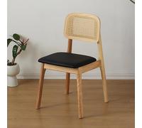 Sillas de comedor de ratán de madera maciza con respaldo de bastón, diseño sin brazos para cocina de granja, comedor, sala de estar, dormitorio