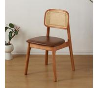 Sillas de comedor de ratán de madera maciza, respaldo de bastón, diseño sin brazos para cocina de granja, comedor, sala de estar, dormitorio