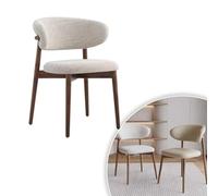 Sillas de comedor ergonómicas nórdicas de madera maciza, juego de 4 modernas sillas de lectura acolchadas con respaldo curvado para mayor comodidad, asiento de estudio elegante