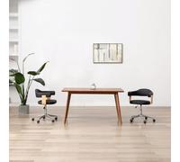 Sillas de comedor giratorias 2 unidades cuero sintético negro, de oficina ergonómicas con elevación a gas, sillas giratorias modernas para sala comedor, altura ajustable, 360 grados rotación