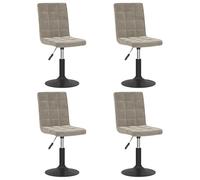 Sillas de comedor giratorias, 4 unidades, elegantes sillas de terciopelo gris claro para salón y cocina, modernas y cómodas, ideales para familias y anfitriones
