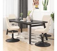 Sillas de comedor giratorias 4 unidades terciopelo color crema, giratorias 360 grados con mecanismo de elevacion a gas, sillas de modernas para salon y comedor, asientos ajustables en altura