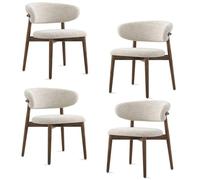 Sillas de comedor modernas con patas de madera, respaldo acolchado, elegantes para sala de estar, cocina, oficina, salón, diseño contemporáneo, asiento cómodo