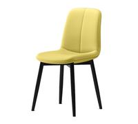 Sillas de Comedor Modernas con Respaldo Alto de Piel napa y Patas de Metal Negro, sillas auxiliares tapizadas ergonómicas para Cocina o Comedor