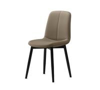 Sillas de Comedor Modernas con Respaldo Alto de Piel napa y Patas de Metal Negro, sillas auxiliares tapizadas ergonómicas para Cocina o Comedor