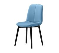 Sillas de Comedor Modernas con Respaldo Alto de Piel napa y Patas de Metal Negro, sillas auxiliares tapizadas ergonómicas para Cocina o Comedor