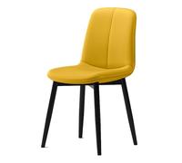 Sillas de Comedor Modernas con Respaldo Alto de Piel napa y Patas de Metal Negro, sillas auxiliares tapizadas ergonómicas para Cocina o Comedor