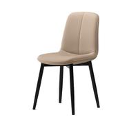 Sillas de Comedor Modernas con Respaldo Alto de Piel napa y Patas de Metal Negro, sillas auxiliares tapizadas ergonómicas para Cocina o Comedor