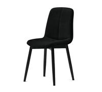 Sillas de Comedor Modernas con Respaldo Alto de Piel napa y Patas de Metal Negro, sillas auxiliares tapizadas ergonómicas para Cocina o Comedor