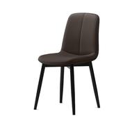 Sillas de Comedor Modernas con Respaldo Alto de Piel napa y Patas de Metal Negro, sillas auxiliares tapizadas ergonómicas para Cocina o Comedor