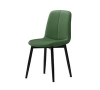 Sillas de Comedor Modernas con Respaldo Alto de Piel napa y Patas de Metal Negro, sillas auxiliares tapizadas ergonómicas para Cocina o Comedor