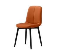 Sillas de Comedor Modernas con Respaldo Alto de Piel napa y Patas de Metal Negro, sillas auxiliares tapizadas ergonómicas para Cocina o Comedor