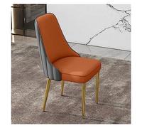 Sillas de comedor modernas de color naranja con reposabrazos de tela tapizada y patas de metal resistentes, asiento elegante y cómodo para cocina, sala de estar y comedor