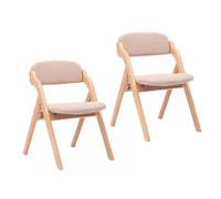 Sillas de comedor plegables con asientos acolchados y marco de madera, diseño plegable que ahorra espacio para uso en interiores, juego de 2