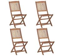 Sillas de Comedor Plegables de Madera de Acacia - Perfectas para Exterior e Interior, Resistente a la Intemperie, 4 Unidades