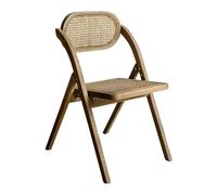 Sillas de Comedor Plegables de Madera, sillas portátiles de ratán, sillas de Cocina Estilo rústico for Sala de Estar, los últimos Estilos.(Brown)