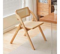 Sillas de comedor plegables de ratán - Taburete plegable con respaldo sin brazos para dormitorio, sala de estar, comedor y cocina - Diseño elegante que ahorra espacio