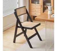 Sillas de comedor plegables de ratán, taburete plegable de madera retro para sala de estar, comedor, cocina, diseño elegante y que ahorra espacio